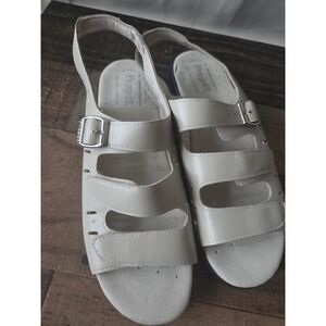 Propet Breeze Women's Leather Sandals Size 9 Slingback Style Cream Color